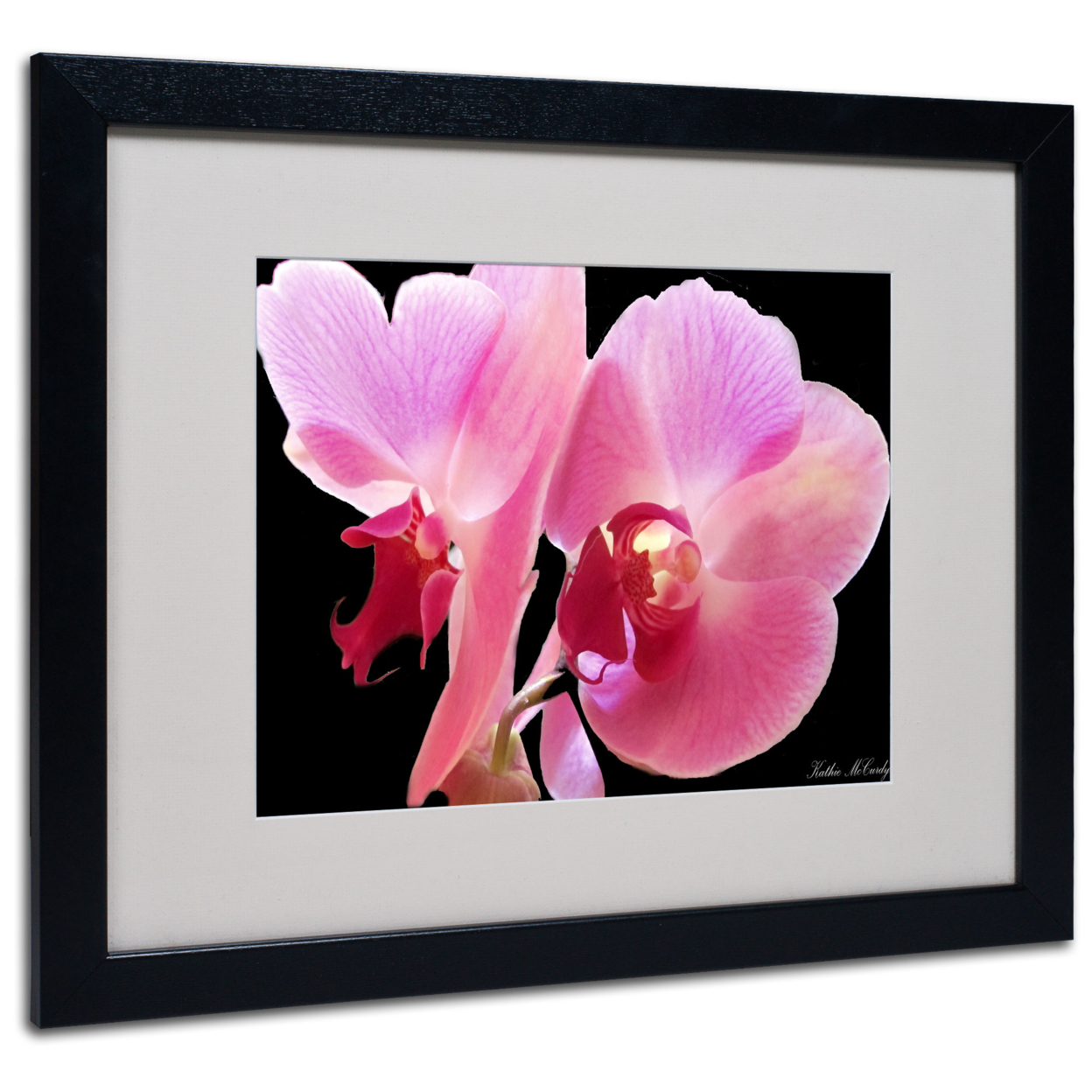 Kathie McCurdy 'Orchid' Black Wooden Framed Art 18 X 22 Inches