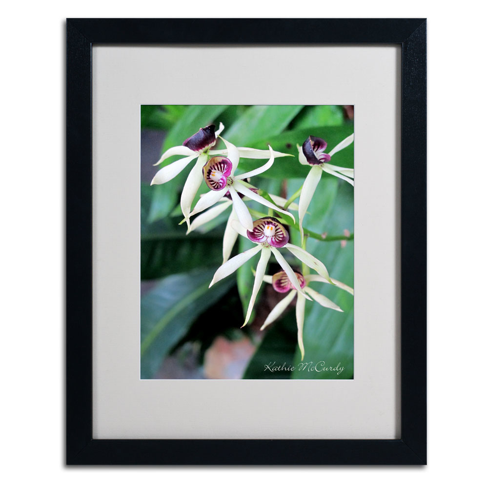 Kathie McCurdy 'Orchids II' Black Wooden Framed Art 18 X 22 Inches
