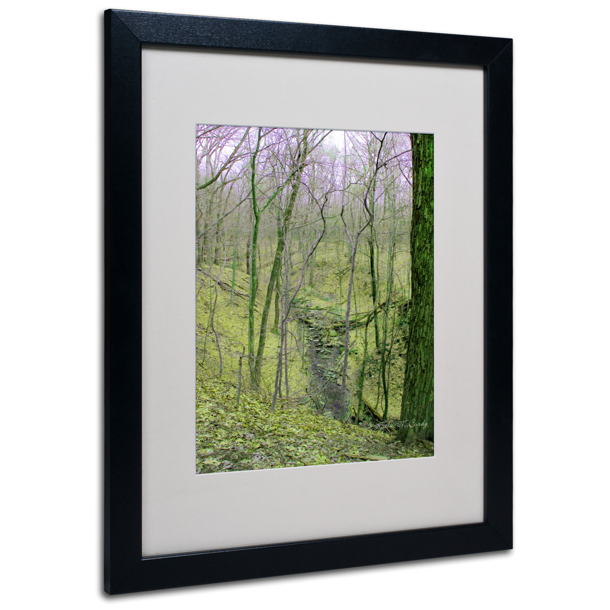 Kathie McCurdy 'Surreal Woods' Black Wooden Framed Art 18 X 22 Inches