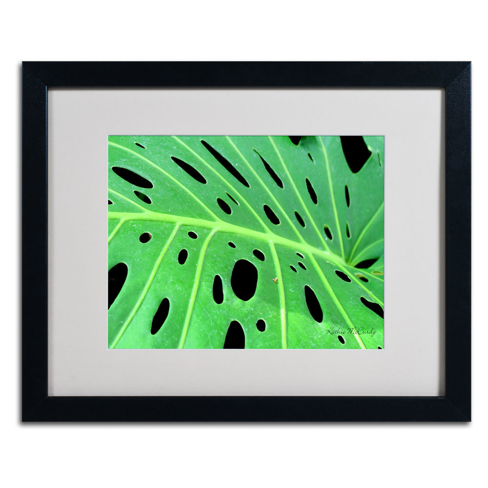 Kathie McCurdy 'Tropical Leaf' Black Wooden Framed Art 18 X 22 Inches