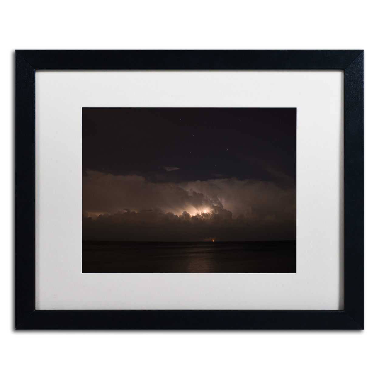 Kurt Shaffer 'Big Dipper Thunderstorm' Black Wooden Framed Art 18 X 22 Inches