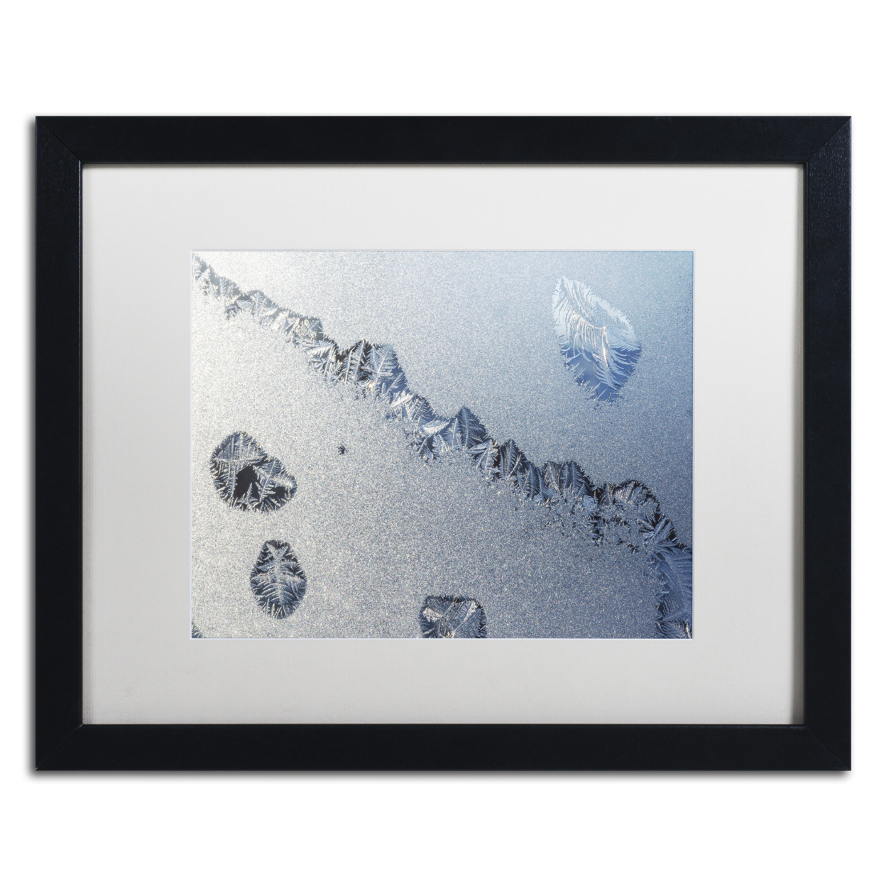 Kurt Shaffer 'Amazing Frost On A Window' Black Wooden Framed Art 18 X 22 Inches