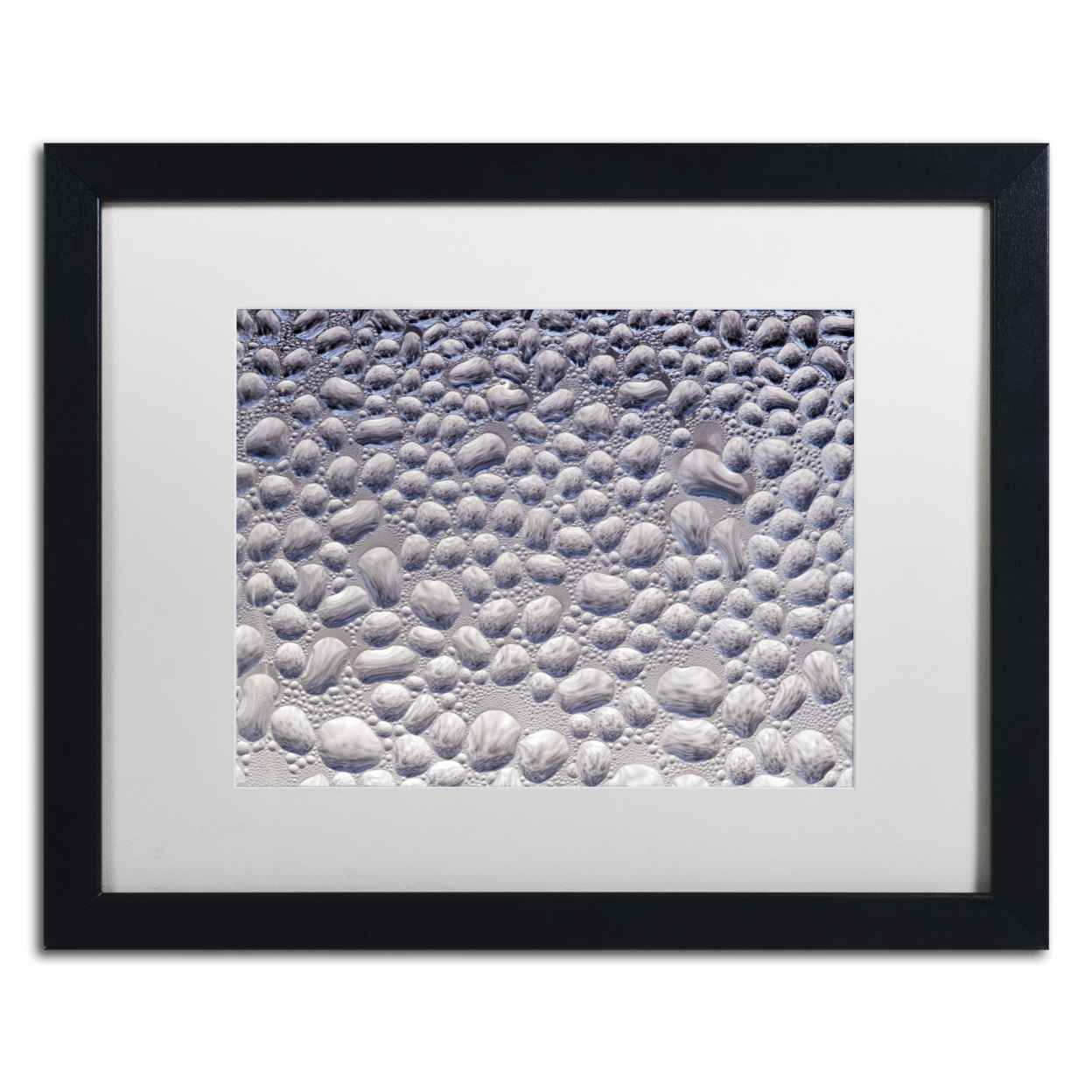 Kurt Shaffer 'Condensation On A Cold Window 2' Black Wooden Framed Art 18 X 22 Inches