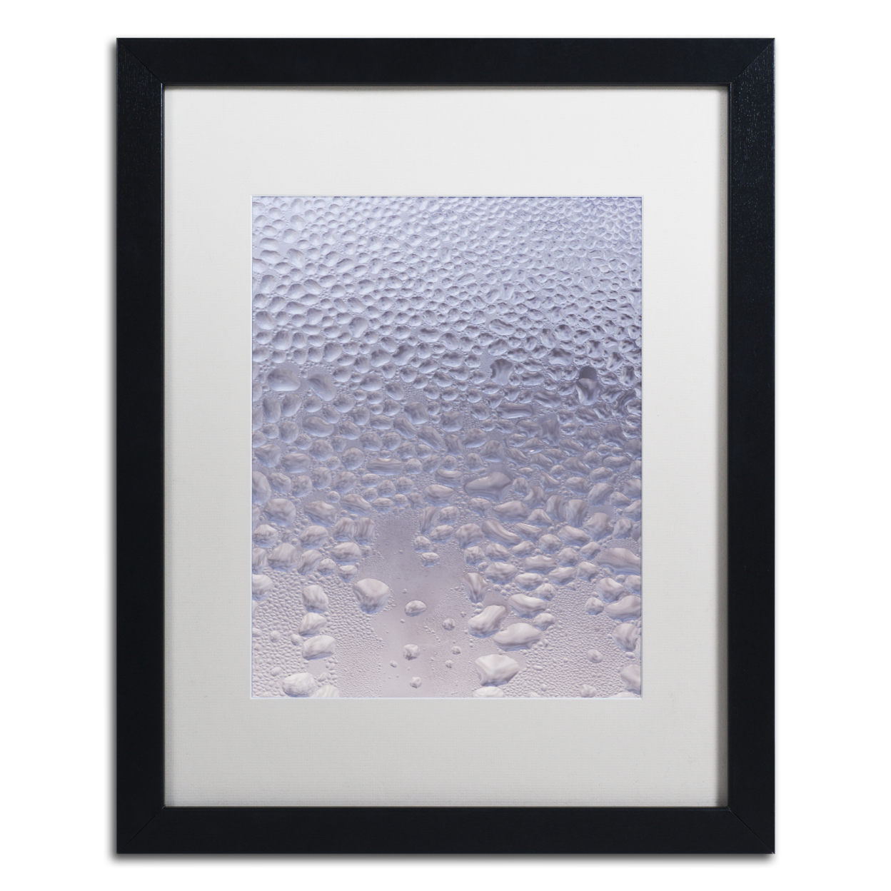 Kurt Shaffer 'Condensation On A Cold Window' Black Wooden Framed Art 18 X 22 Inches