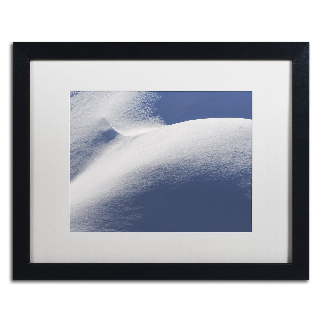 Kurt Shaffer 'Abstract Snow Mound 3' Black Wooden Framed Art 18 X 22 Inches