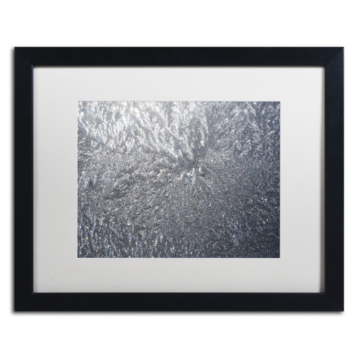 Kurt Shaffer 'Sunlight Frost Abstract' Black Wooden Framed Art 18 X 22 Inches