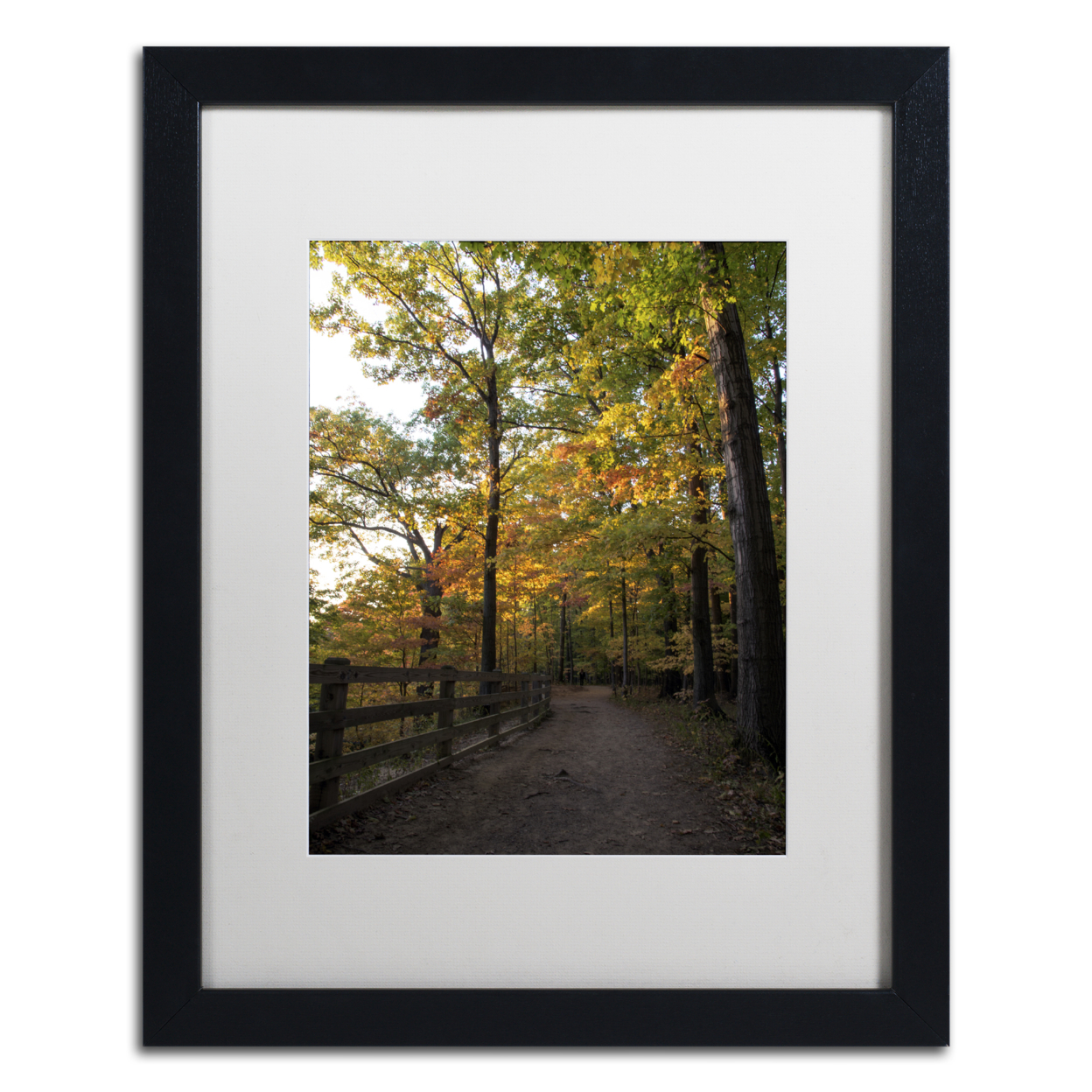 Kurt Shaffer 'Perfect End To An Autumn Day' Black Wooden Framed Art 18 X 22 Inches