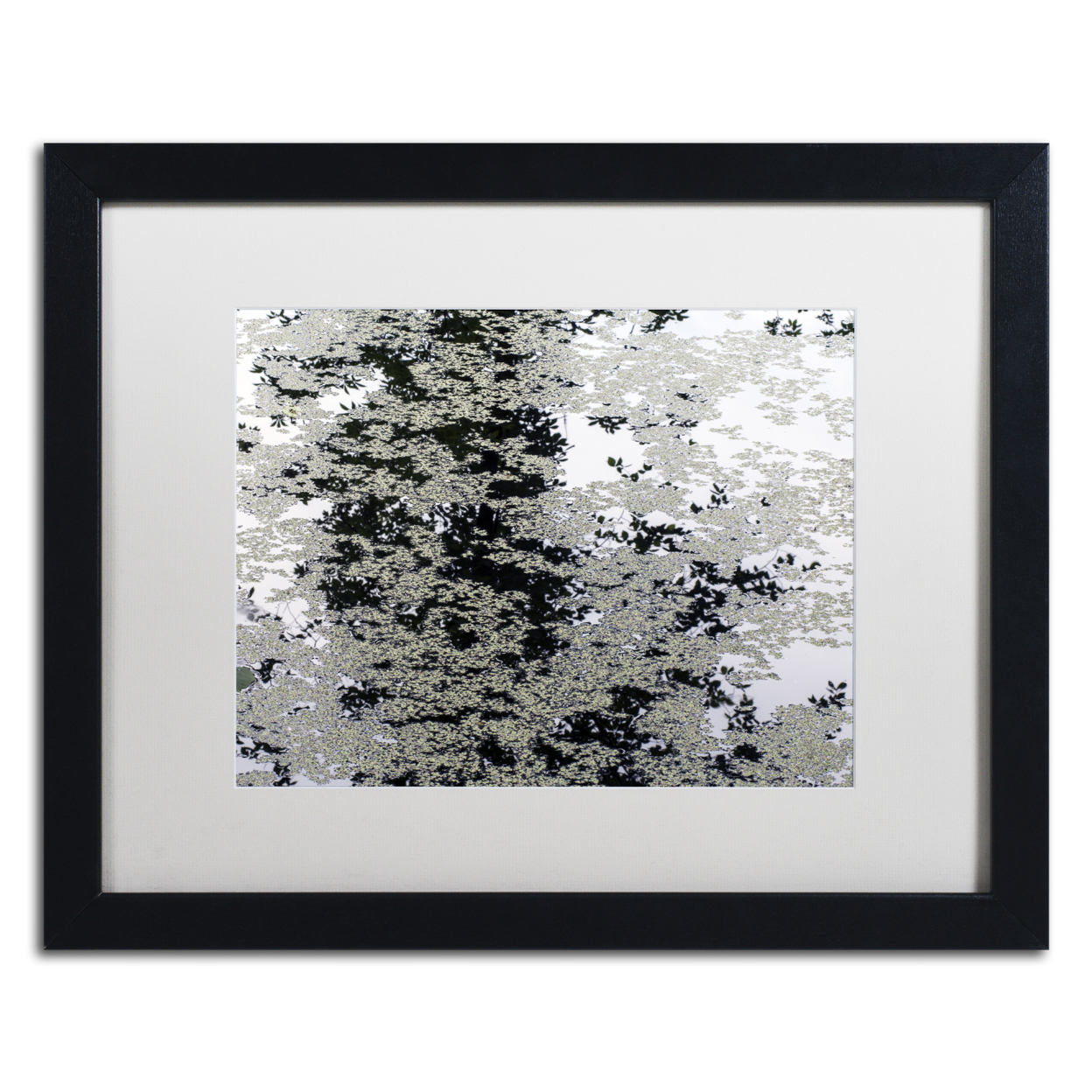 Kurt Shaffer 'Marsh Abstract' Black Wooden Framed Art 18 X 22 Inches