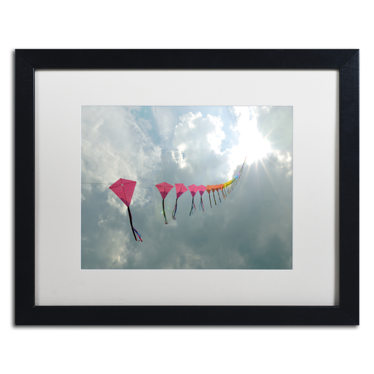 Kurt Shaffer 'Kites To Heaven' Black Wooden Framed Art 18 X 22 Inches