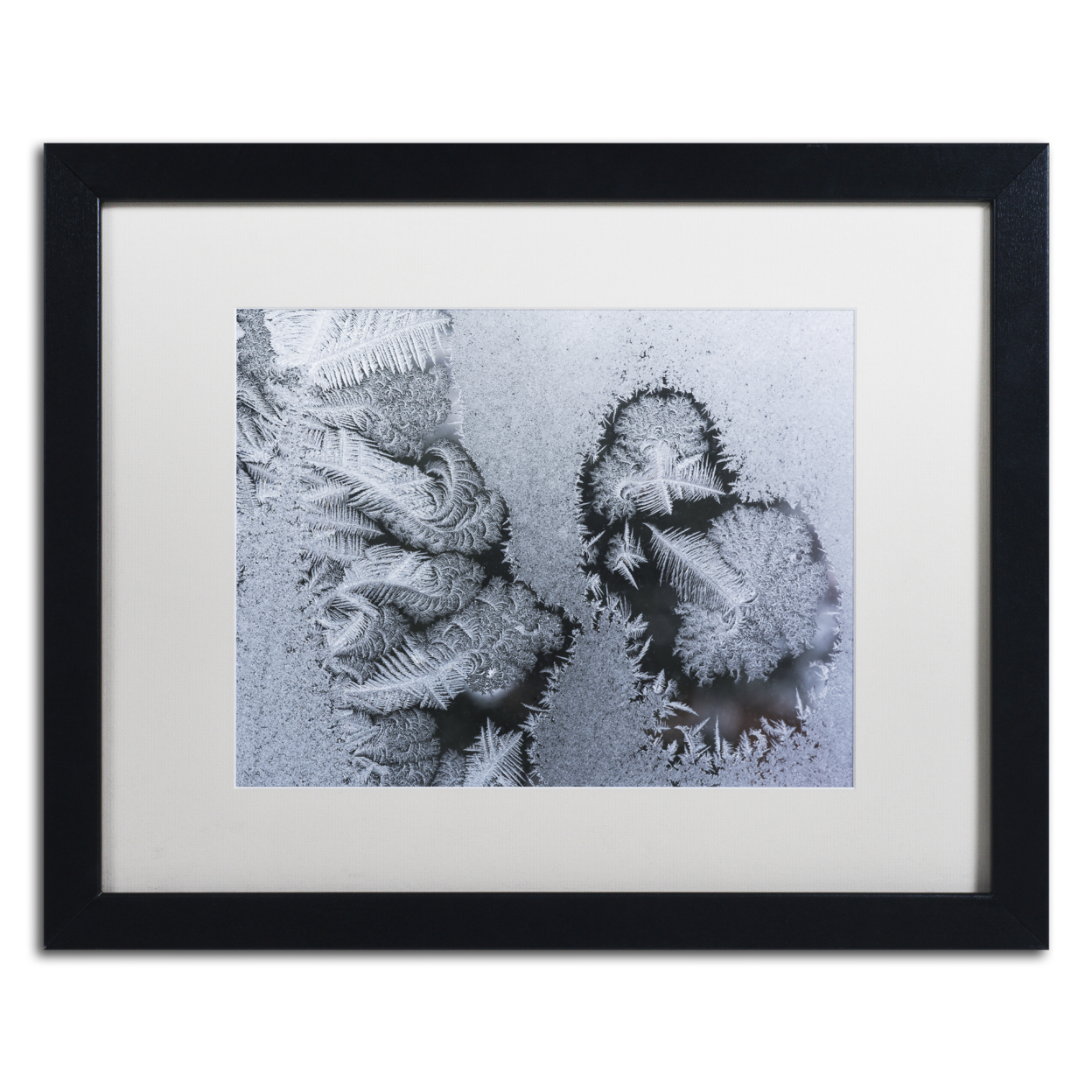 Kurt Shaffer 'Window Frost Pattern 4' Black Wooden Framed Art 18 X 22 Inches