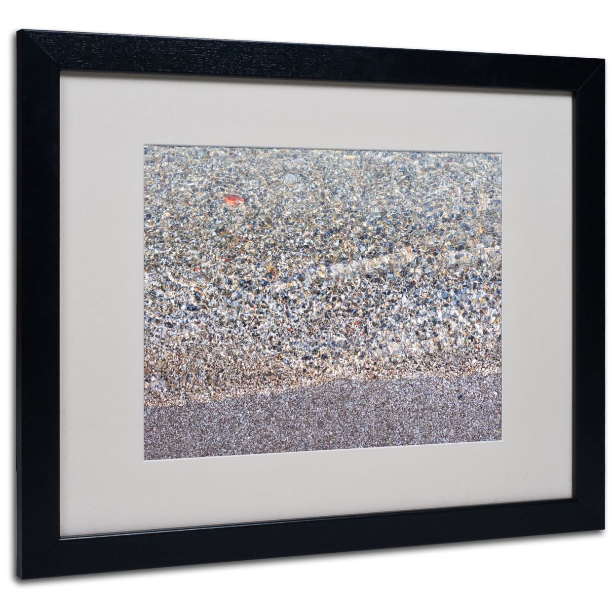 Kurt Shaffer 'Lakeshore Abstract' Black Wooden Framed Art 18 X 22 Inches