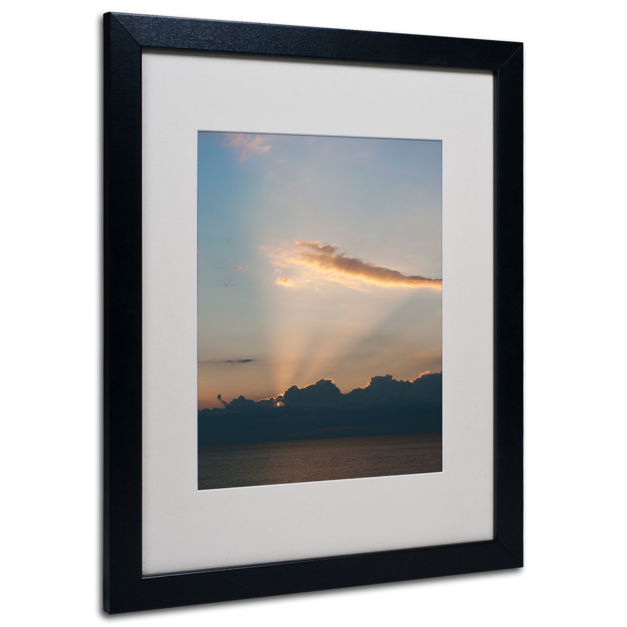 Kurt Shaffer 'Inspiration Sunset' Black Wooden Framed Art 18 X 22 Inches