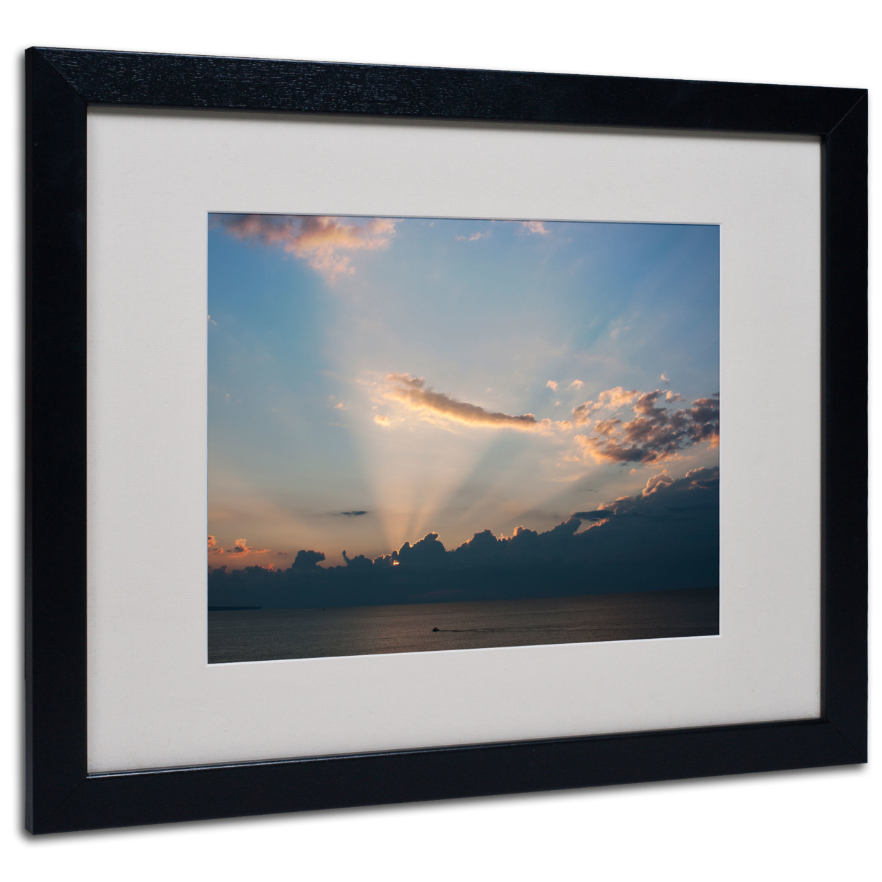 Kurt Shaffer 'Inspiration Sunset II' Black Wooden Framed Art 18 X 22 Inches