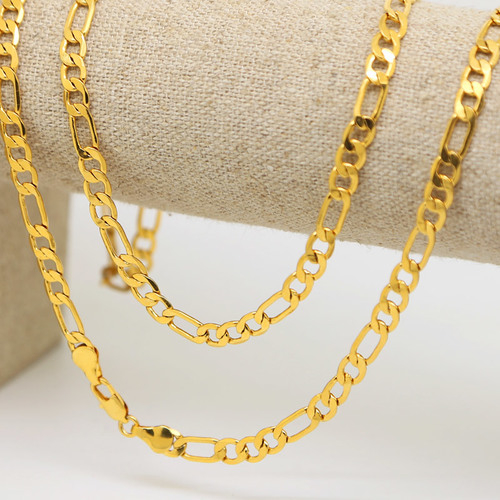 14K Gold Figaro Necklace 20 Unisex 14K Gold Filled