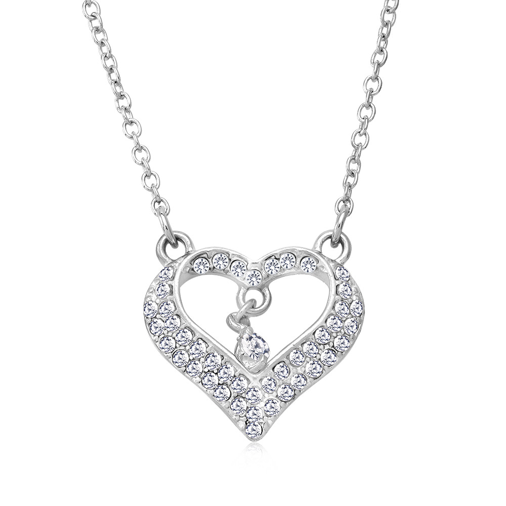 Crystal TearDrop Heart Necklace