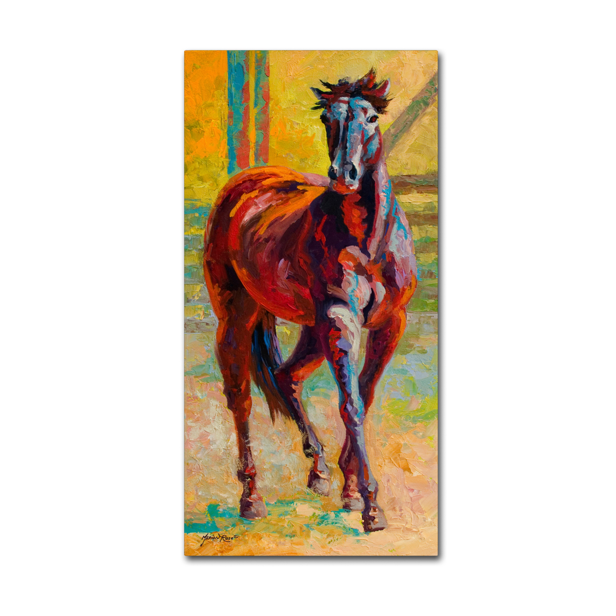Marion Rose 'Corral Boss' Ready To Hang Canvas Art 10 X 19 Inches Made In USA