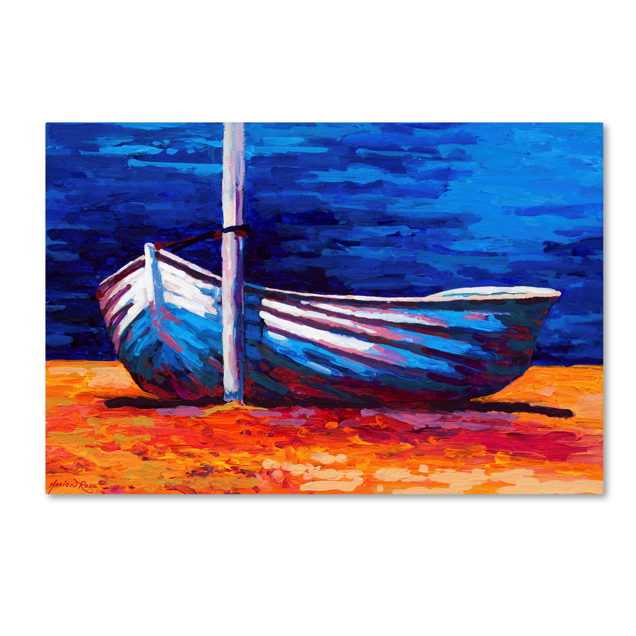 Marion Rose 'Boat 12' Ready To Hang Canvas Art 12 X 19 Inches Made In USA