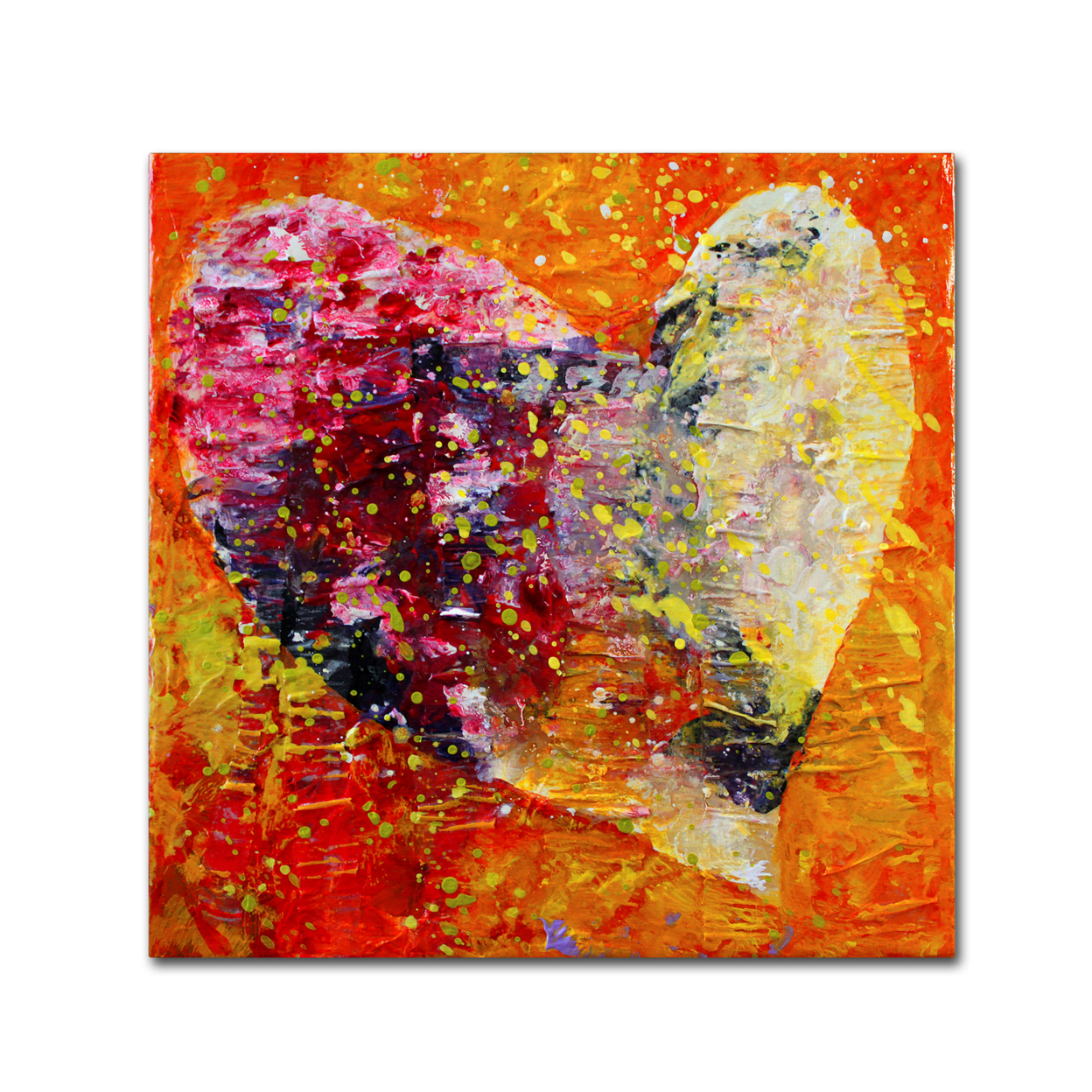 Marion Rose 'Heart' Ready To Hang Canvas Art 14 X 14 Inches Made In USA