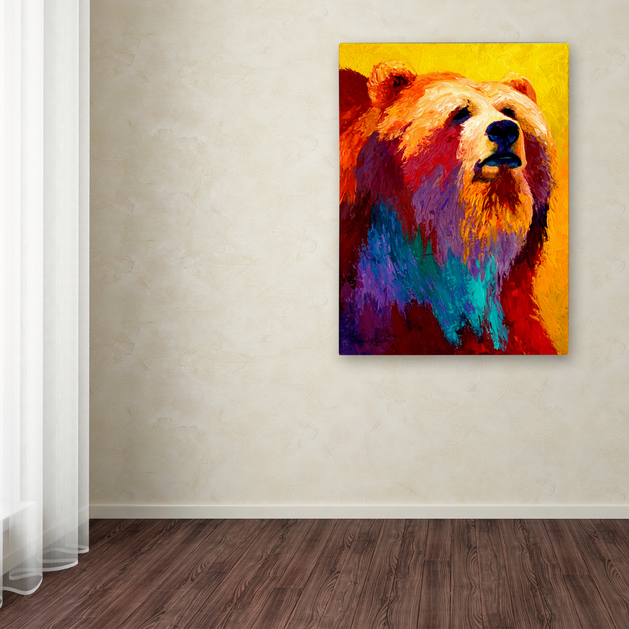 Marion Rose 'Ab Grizz III' Ready To Hang Canvas Art 14 X 19 Inches Made In USA