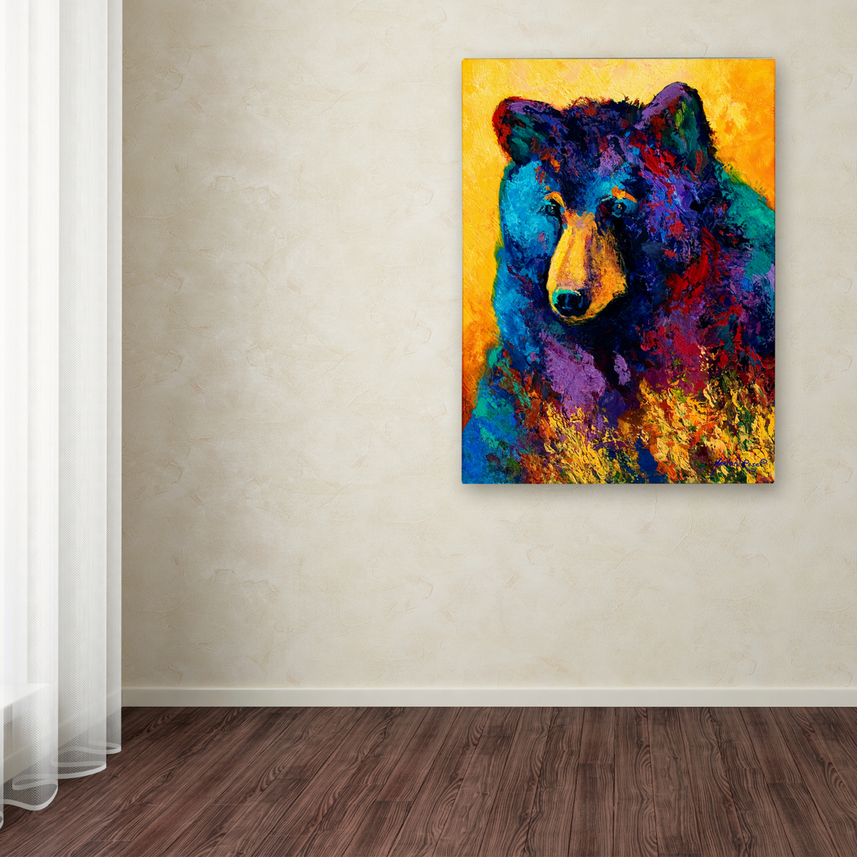 Marion Rose 'Bear Pause' Ready To Hang Canvas Art 14 X 19 Inches Made In USA