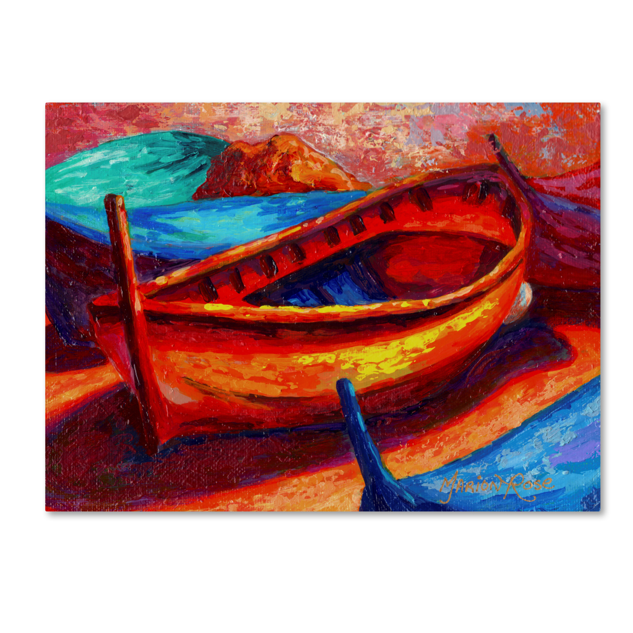 Marion Rose 'Boat 10' Ready To Hang Canvas Art 14 X 19 Inches Made In USA