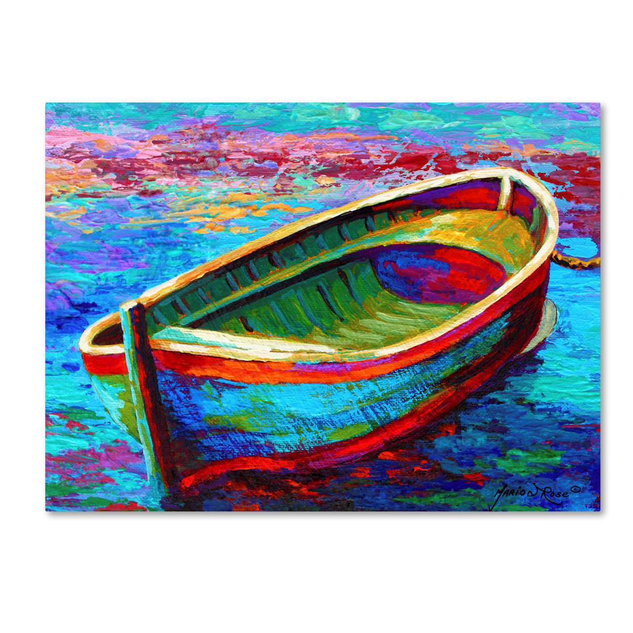 Marion Rose 'Boat 9' Ready To Hang Canvas Art 14 X 19 Inches Made In USA