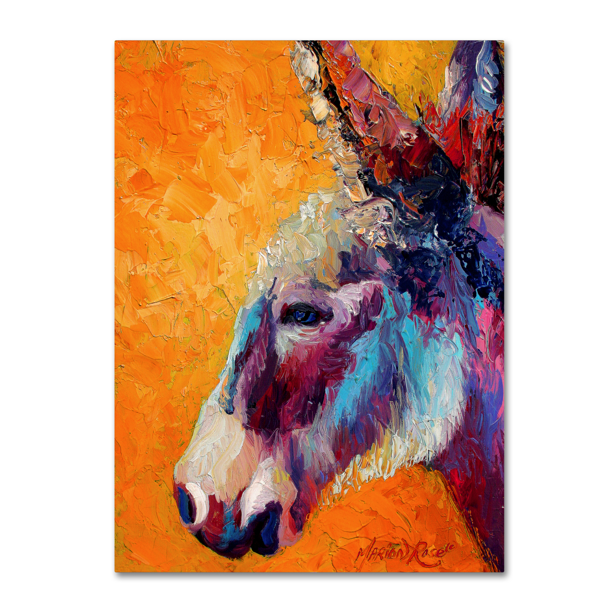 Marion Rose 'Burro II 1' Ready To Hang Canvas Art 14 X 19 Inches Made In USA