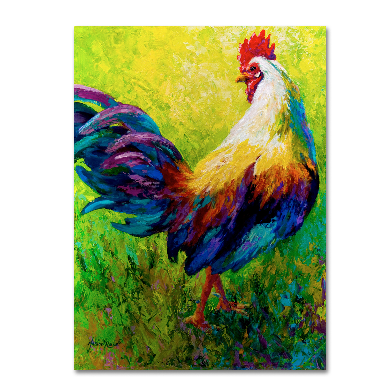 Marion Rose 'CEO Rooster' Ready To Hang Canvas Art 14 X 19 Inches Made In USA