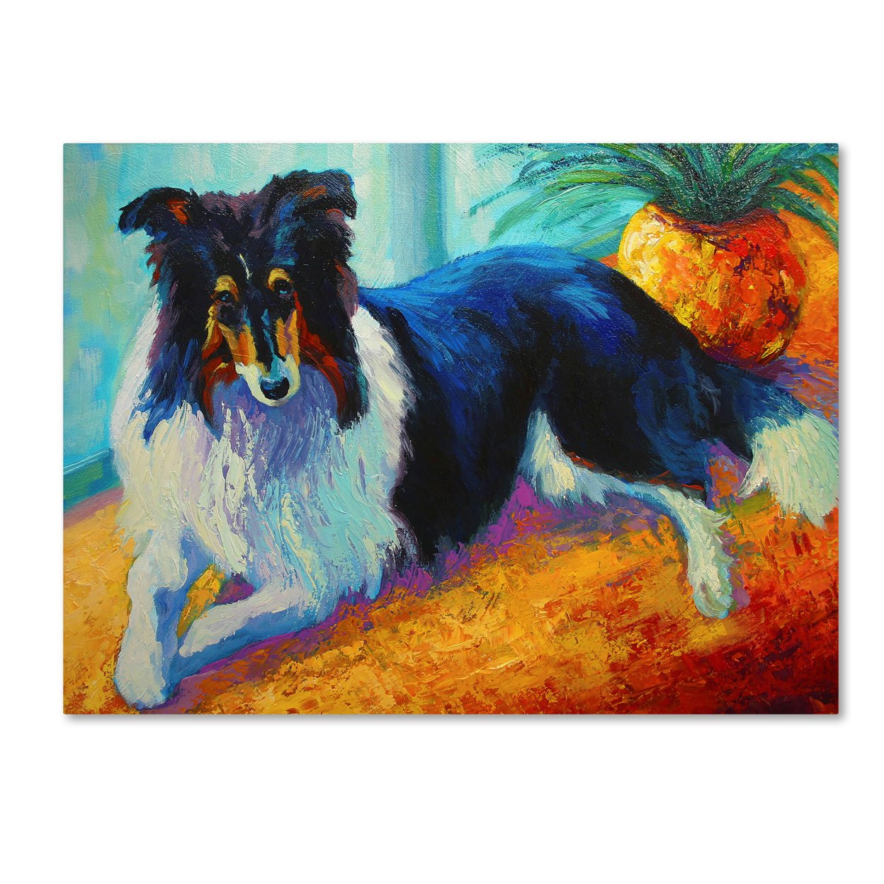 Marion Rose 'Collie' Ready To Hang Canvas Art 14 X 19 Inches Made In USA