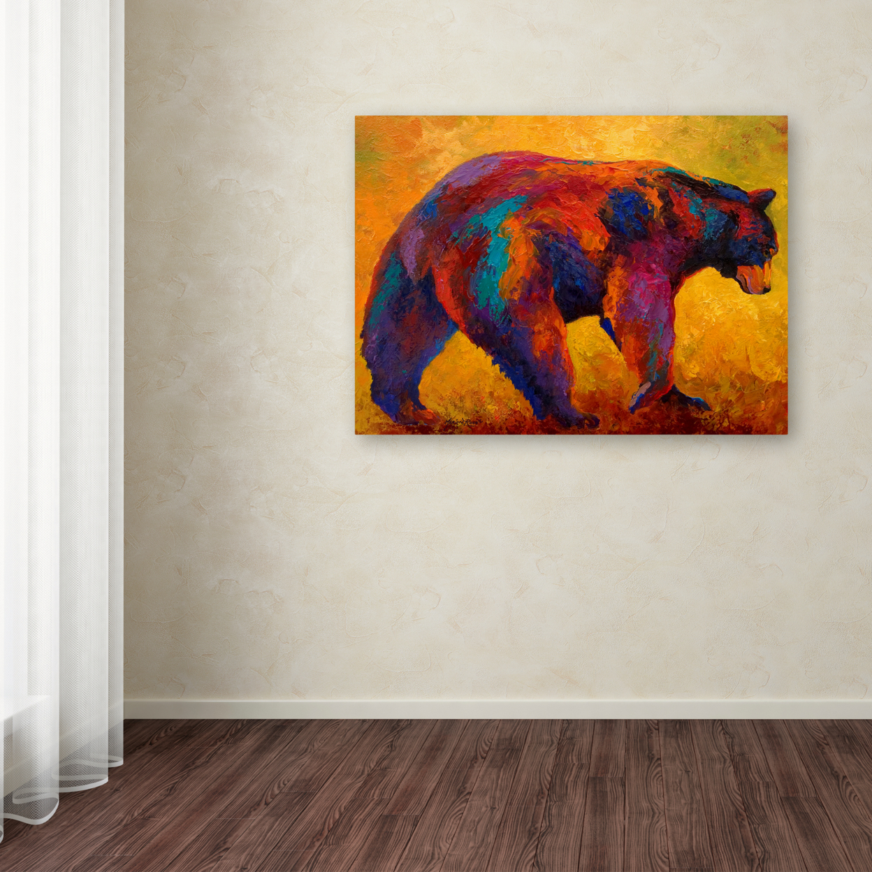 Marion Rose 'Daily Rounds Black Bear' Ready To Hang Canvas Art 14 X 19 Inches Made In USA