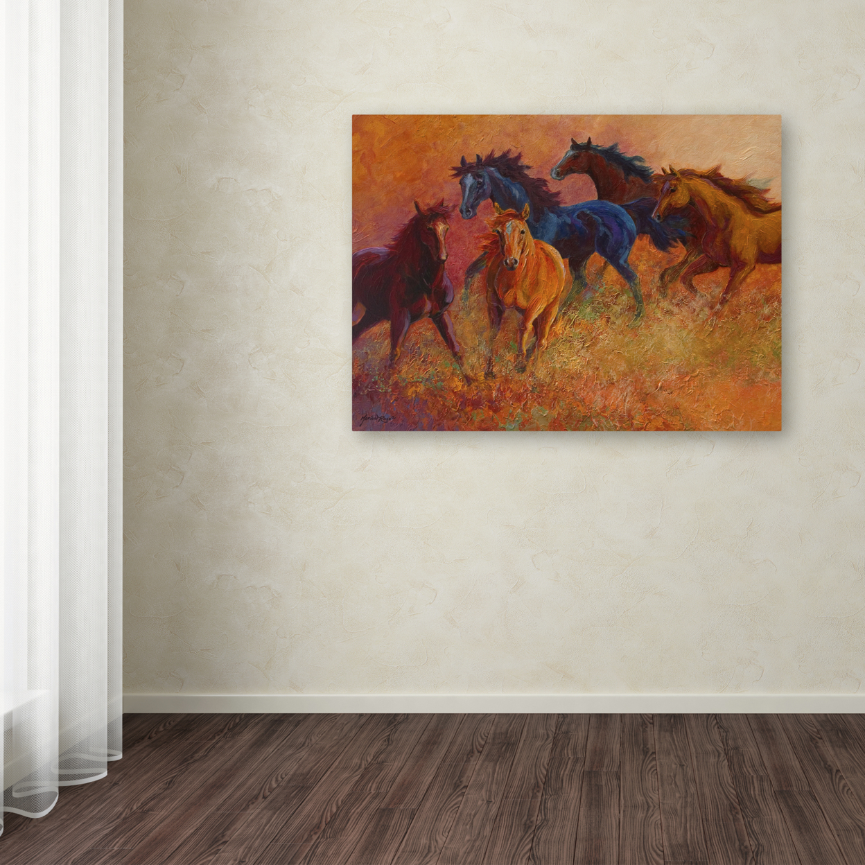 Marion Rose 'Free Range Horses' Ready To Hang Canvas Art 14 X 19 Inches Made In USA