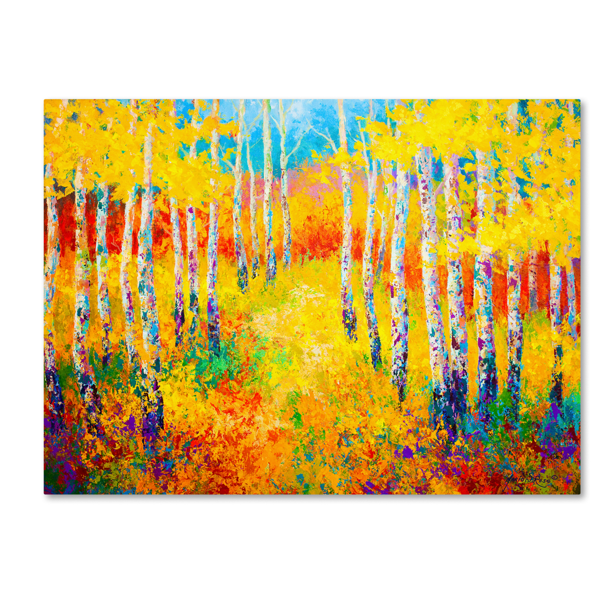 Marion Rose 'Golden Path' Ready To Hang Canvas Art 14 X 19 Inches Made In USA