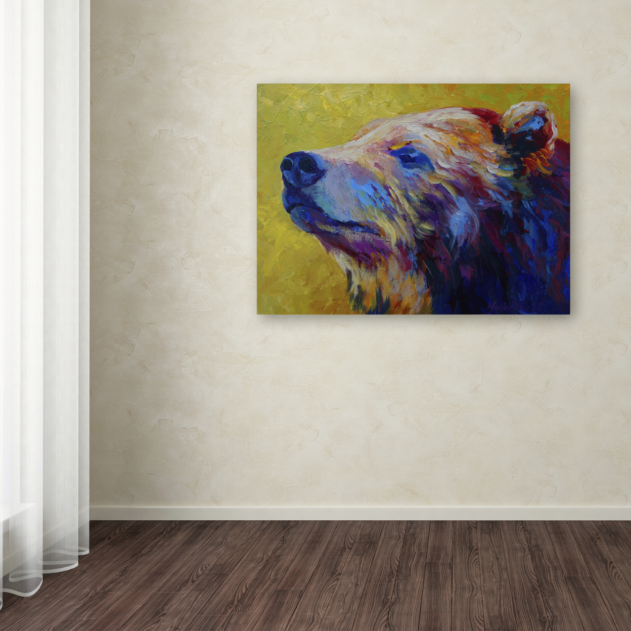 Marion Rose 'Pretty Boy Grizz' Ready To Hang Canvas Art 14 X 19 Inches Made In USA
