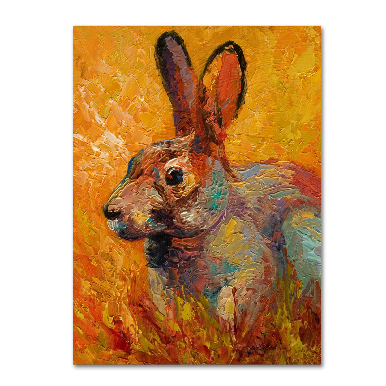 Marion Rose 'Rabbit III' Ready To Hang Canvas Art 14 X 19 Inches Made In USA