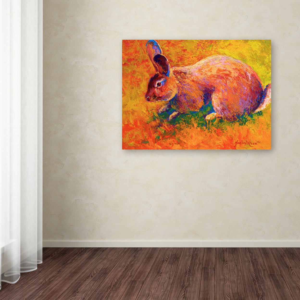Marion Rose 'Rabbit 1' Ready To Hang Canvas Art 14 X 19 Inches Made In USA