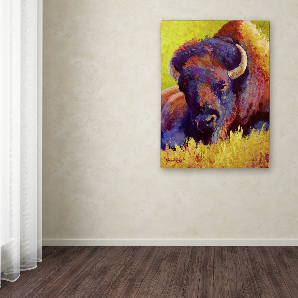 Marion Rose 'Timeless Spirit Bison' Ready To Hang Canvas Art 14 X 19 Inches Made In USA