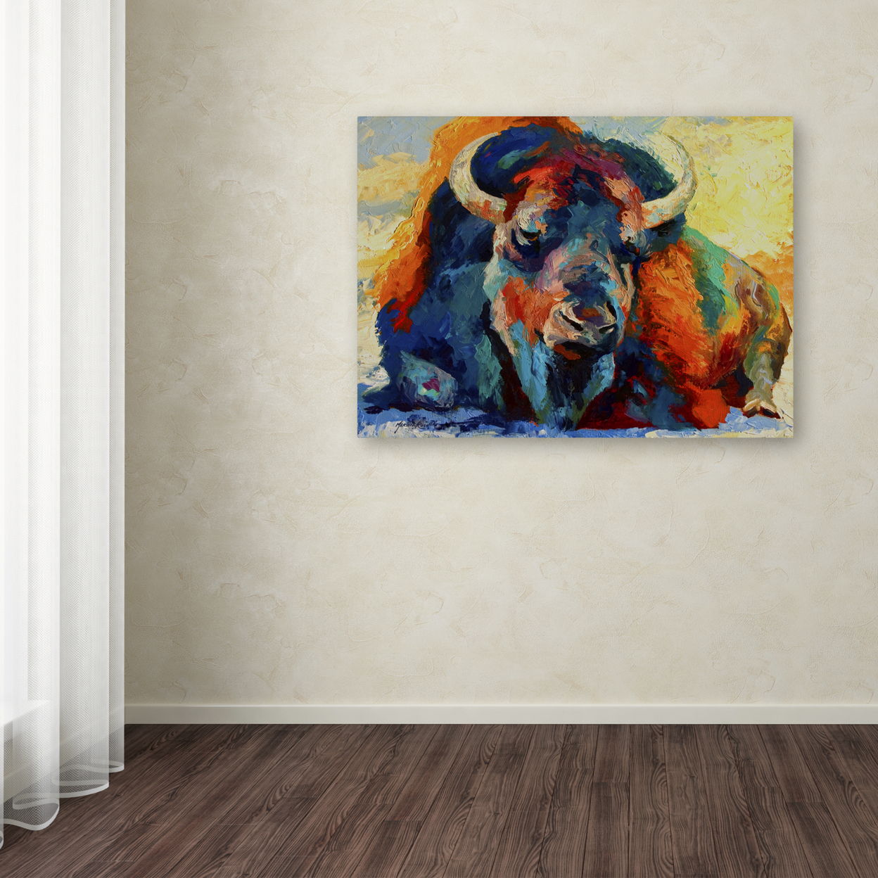 Marion Rose 'Winter Bison' Ready To Hang Canvas Art 14 X 19 Inches Made In USA