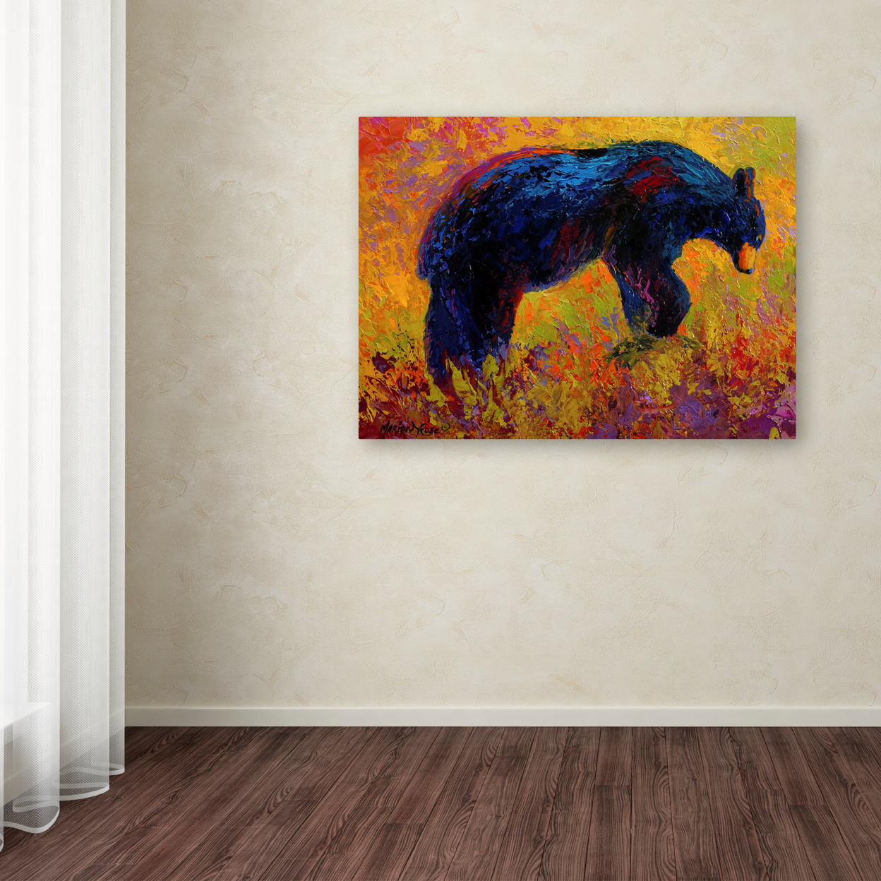 Marion Rose 'Young Adventurer Black Bear' Ready To Hang Canvas Art 14 X 19 Inches Made In USA