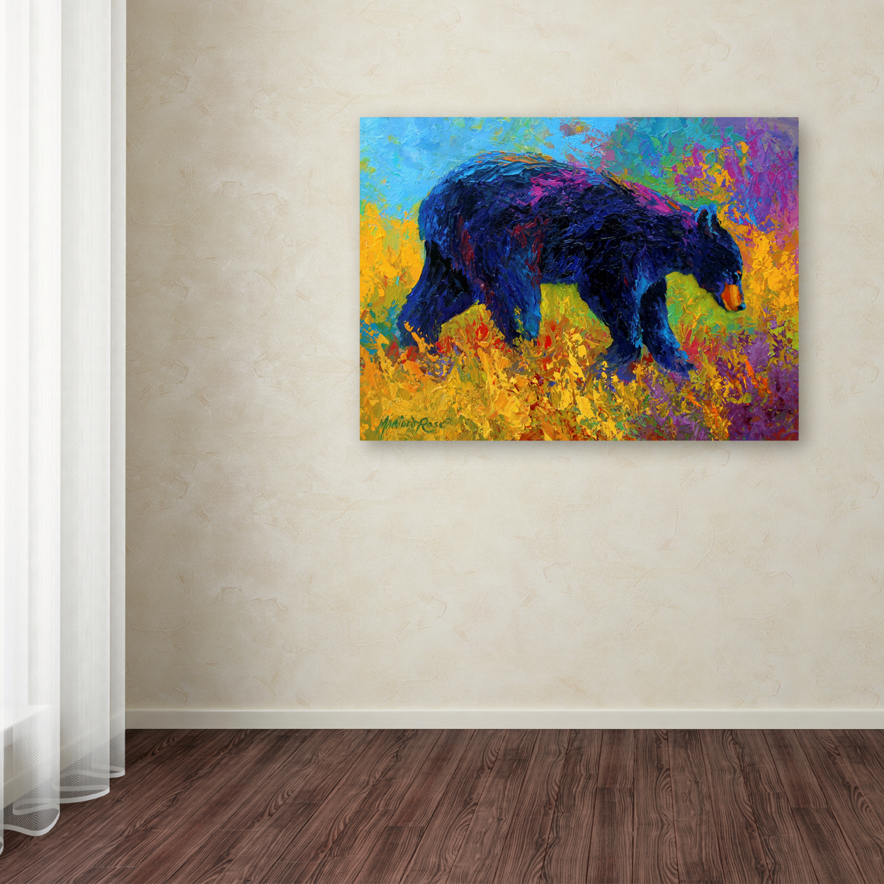 Marion Rose 'Young Restless II Black Bear Big' Ready To Hang Canvas Art 14 X 19 Inches Made In USA