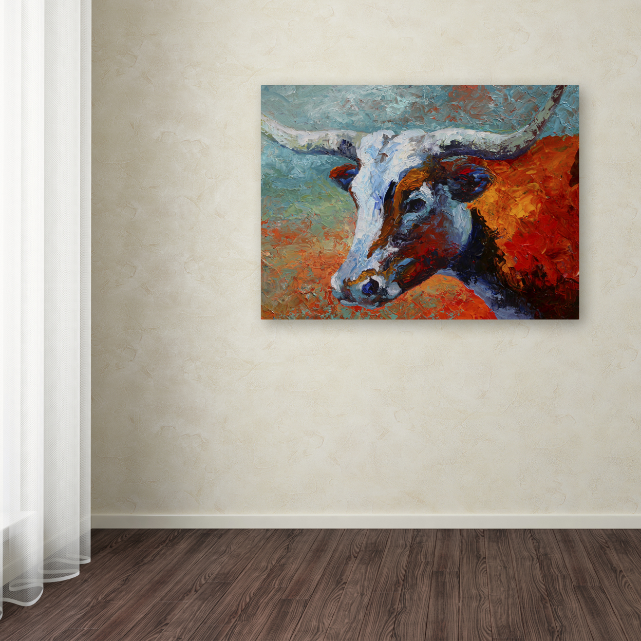 Marion Rose 'Young Longhorn' Ready To Hang Canvas Art 14 X 19 Inches Made In USA