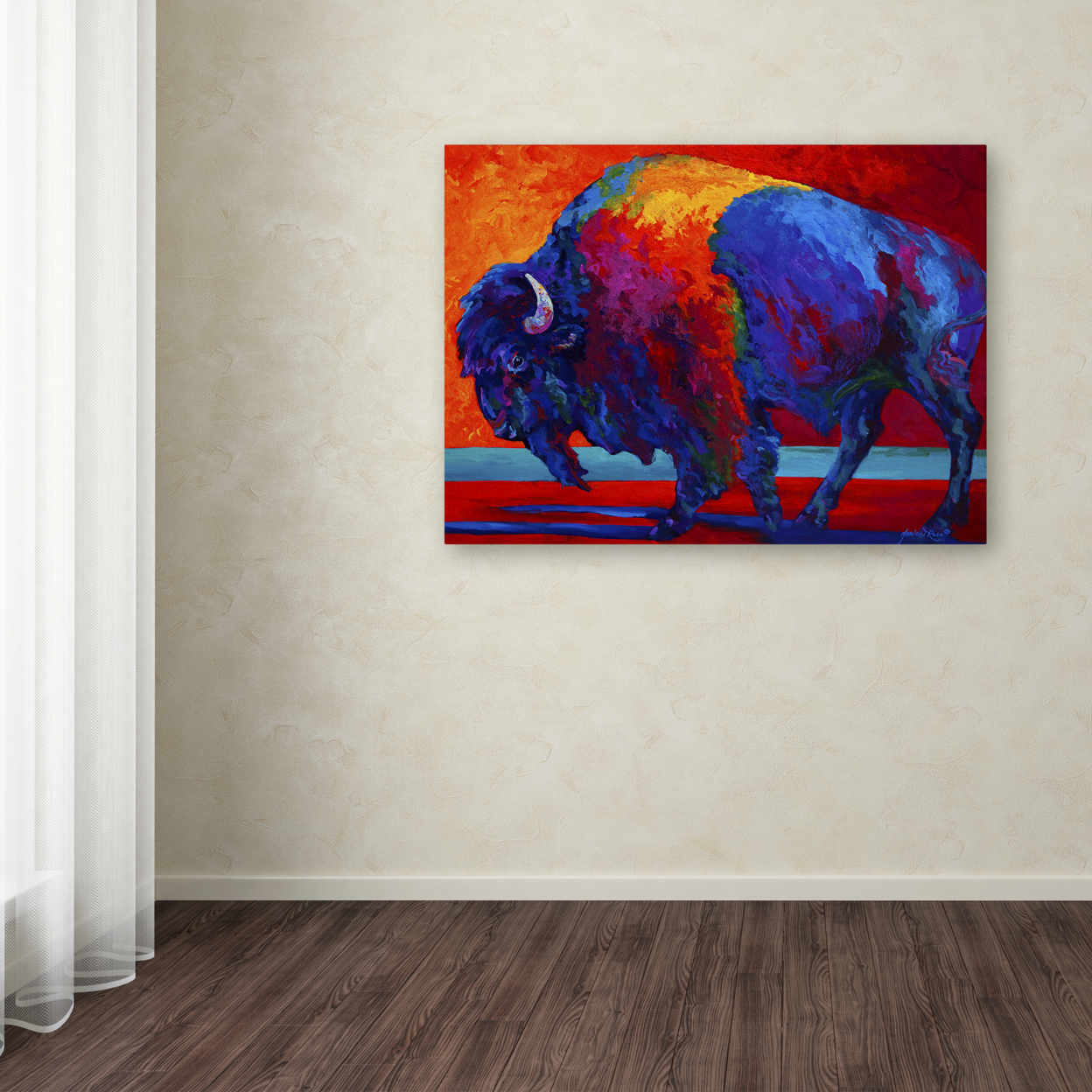 Marion Rose 'Abstract Bison' Ready To Hang Canvas Art 18 X 24 Inches Made In USA