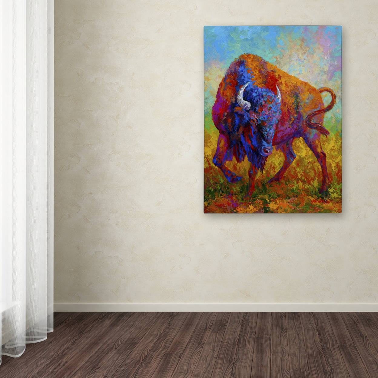 Marion Rose 'Bison Bull 1' Ready To Hang Canvas Art 18 X 24 Inches Made In USA
