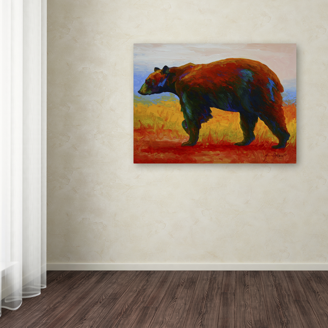 Marion Rose 'Blk Bear' Ready To Hang Canvas Art 18 X 24 Inches Made In USA