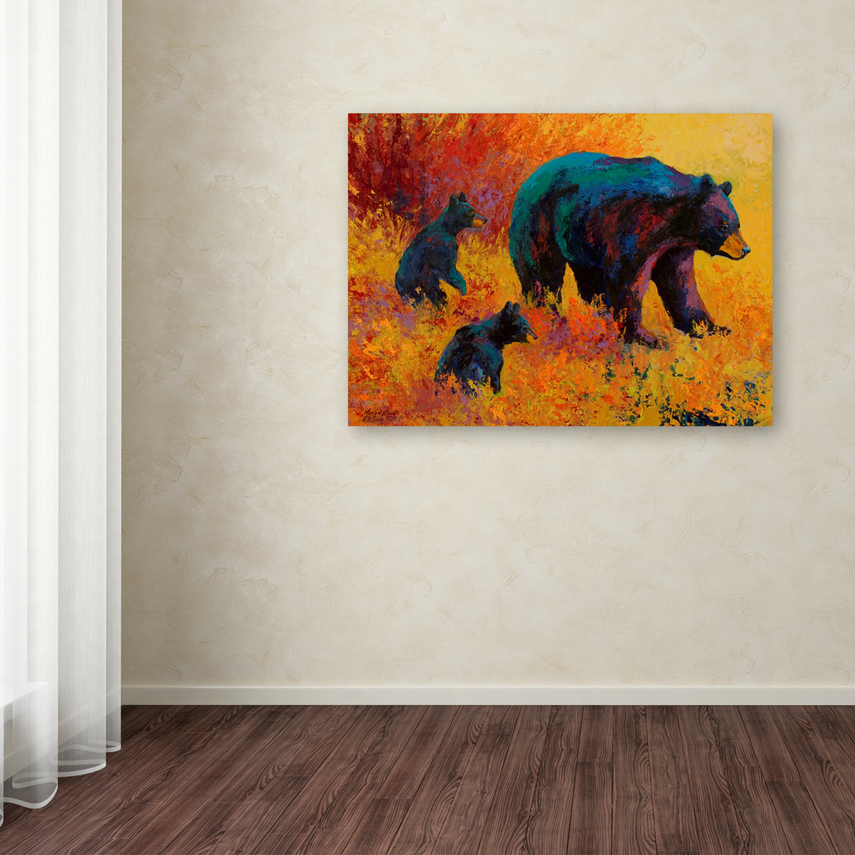 Marion Rose 'Double Trouble Black Bear' Ready To Hang Canvas Art 18 X 24 Inches Made In USA
