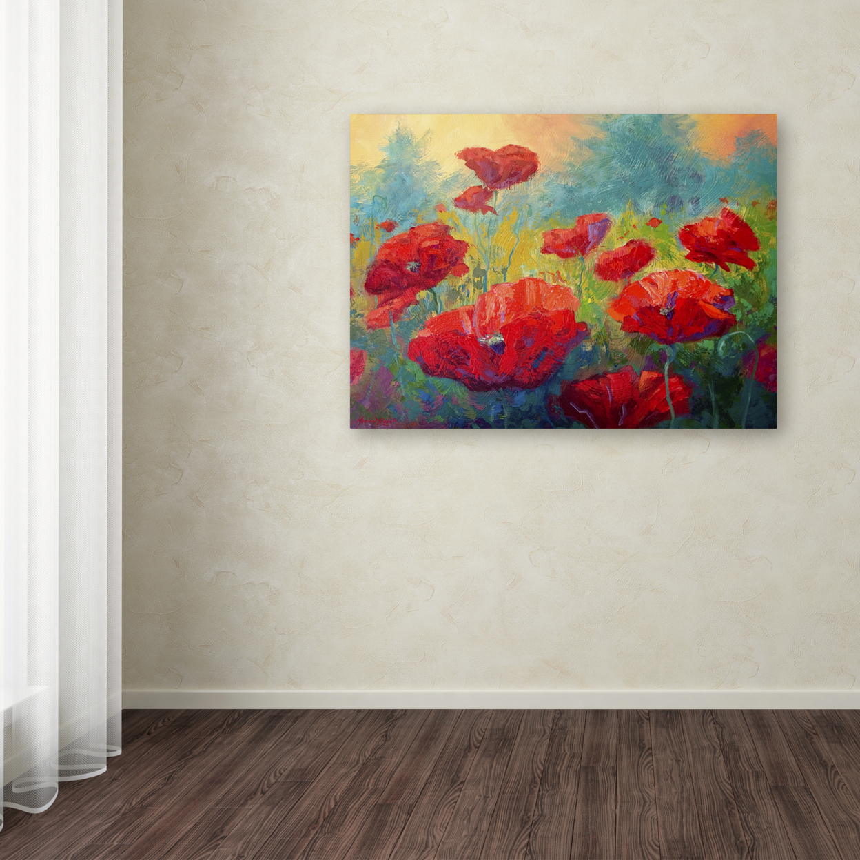 Marion Rose 'Field Of Poppies' Ready To Hang Canvas Art 18 X 24 Inches Made In USA