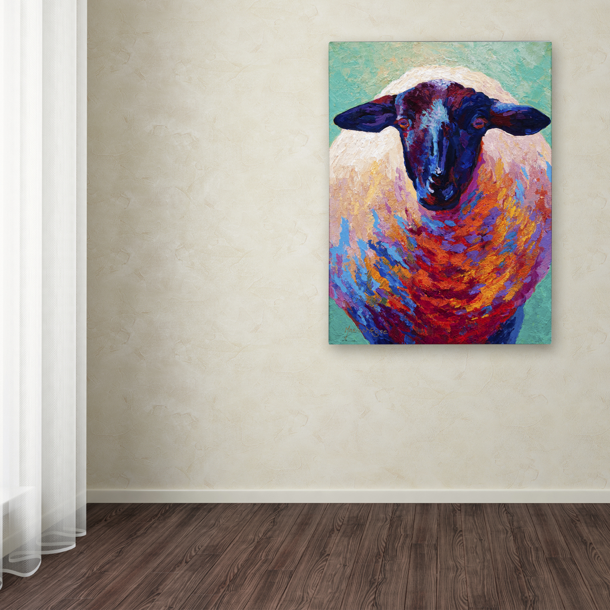 Marion Rose 'Suffolk Ewe 4' Ready To Hang Canvas Art 18 X 24 Inches Made In USA