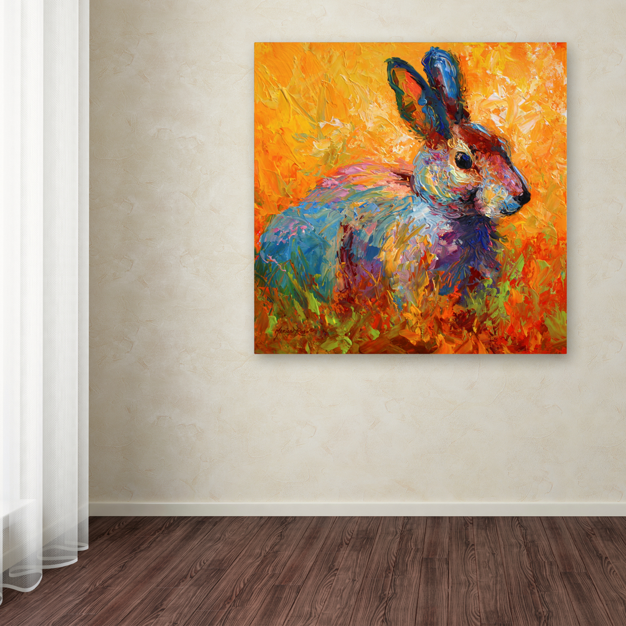 Marion Rose 'Bunny IV' Ready To Hang Canvas Art 24 X 24 Inches Made In USA