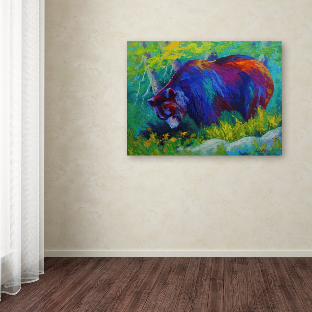 Marion Rose 'Dandelions For Dinner Grizz' Ready To Hang Canvas Art 24 X 32 Inches Made In USA