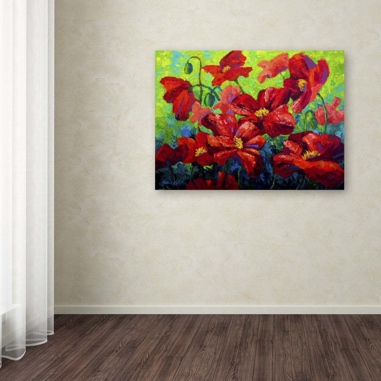 Marion Rose 'Field Of Poppies A' Ready To Hang Canvas Art 24 X 32 Inches Made In USA