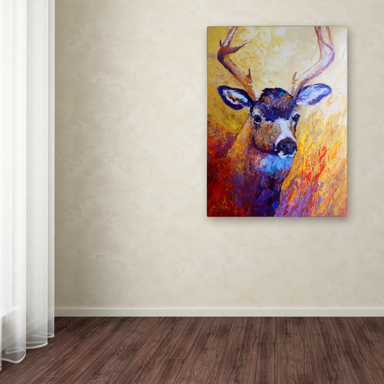 Marion Rose 'Mule Deer Buck' Ready To Hang Canvas Art 24 X 32 Inches Made In USA